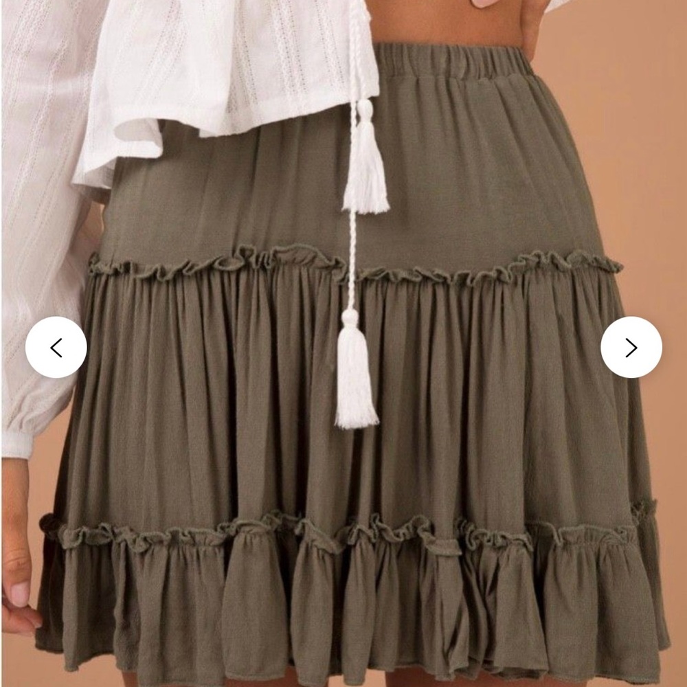 Princess Polly Green Mini Skater Skirt